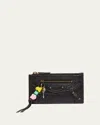 Balenciaga Le City Large Leather Card Holder With Charms In 1000 Black