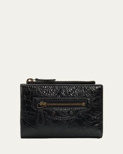Balenciaga Le City Leather Bifold Wallet In Black