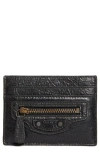 Balenciaga Le City Leather Card Case In Black