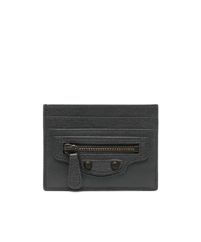 Balenciaga Le City Leather Card Holder In Black