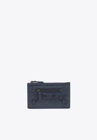 Balenciaga Le City Leather Cardholder In Blue