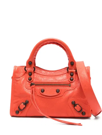 Balenciaga Le City Leather Mini Bag In Orange