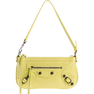 Balenciaga Le City Leather Pouch Shoulder Bag In Yellow