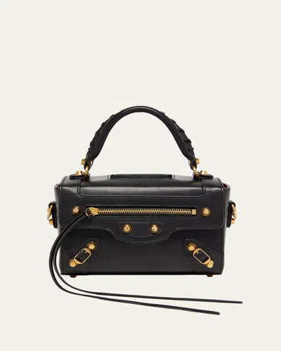 Balenciaga Le City Leather Top-handle Bag In Black