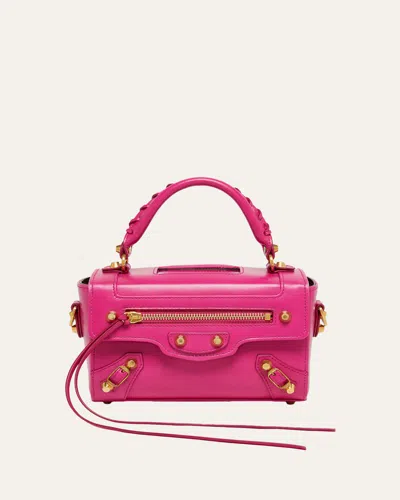 Balenciaga Le City Leather Top-handle Bag In Hot Pink