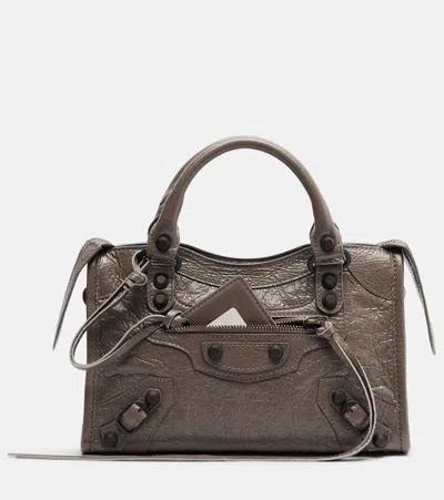 Balenciaga Le City Leather Tote Bag In Brown