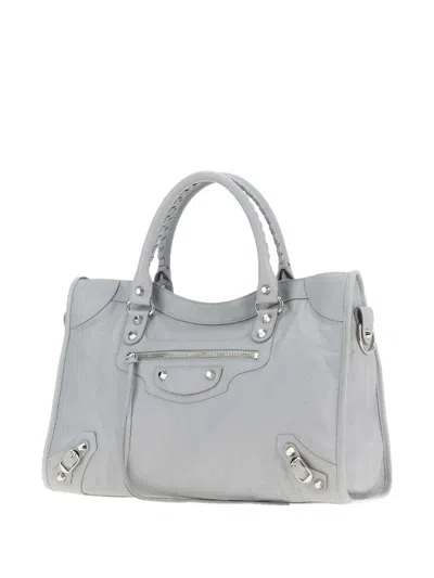 Balenciaga Le City Leather Tote Bag In Gray