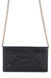 Balenciaga Le City Leather Wallet On A Chain In 1000 Black