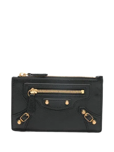 Balenciaga Black Lamb Leather Le City Long Card Holder