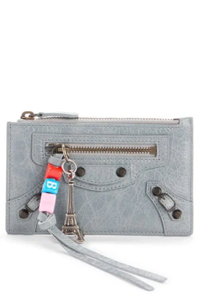 Balenciaga Le City Long Coin & Card Holder In Gray