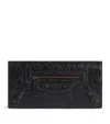 Balenciaga Stud-embellished Wallet In Black