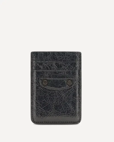 Balenciaga Le City Magnetic Card Holder In Black