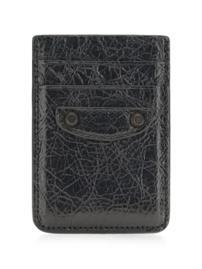 Balenciaga Le City Magnetic Card Holder In Black