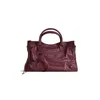 Balenciaga Womens Dark Burgundy Le City Medium Leather Top-handle Bag