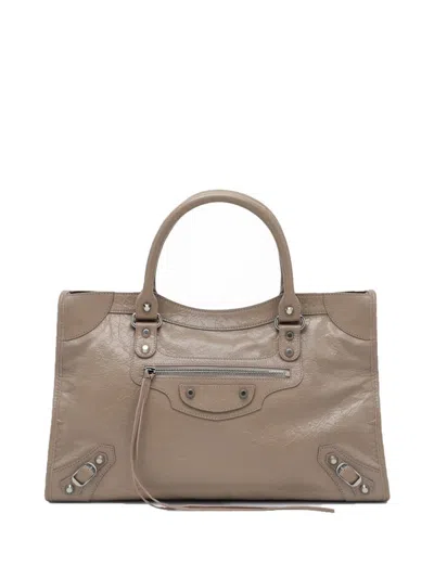 Balenciaga Le City Medium Tote Bag Greige Women In Beige