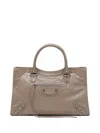 Balenciaga Beige Le City Medium Satchel In Brown