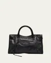 Balenciaga Le City Medium Crinkled Leather Top-handle Bag