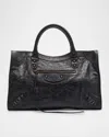 Balenciaga Le City Medium Crinkled Leather Top-handle Bag