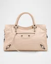 Balenciaga Le City Medium Crinkled Leather Top-handle Bag