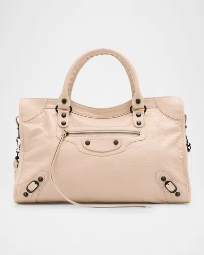 Balenciaga Le City Medium Crinkled Leather Top-handle Bag