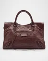 Balenciaga Le City Medium Crinkled Leather Top-handle Bag