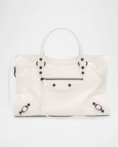 Balenciaga Le City Medium Crinkled Leather Top-handle Bag