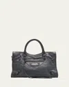 Balenciaga Le City Medium Crinkled Leather Top-handle Bag