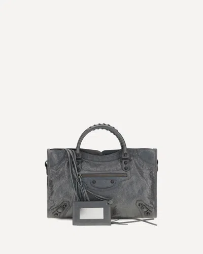 Balenciaga Le City Medium Handbag In Gray