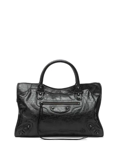 Balenciaga Le City Medium In Arena Lambskin Bags In Black