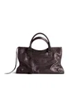 Balenciaga Le City Medium In Arena Lambskin Bags In Burgundy