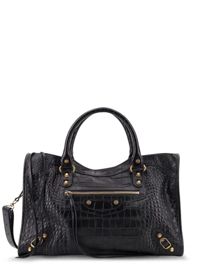BALENCIAGA LE CITY MEDIUM LEATHER SHOULDER BAG