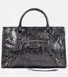 Balenciaga Le City Medium Textured-leather Tote In Grey