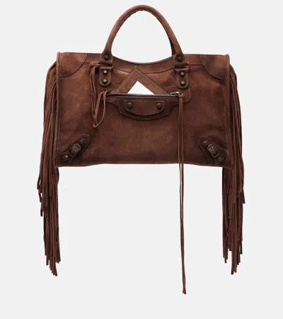 Balenciaga Le City Medium Leather Top-handle Bag In Brown
