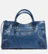 Balenciaga Le City Medium Leather Tote Bag In Blue