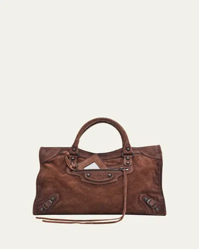 Balenciaga Le City Medium Leather Tote Bag In Camel