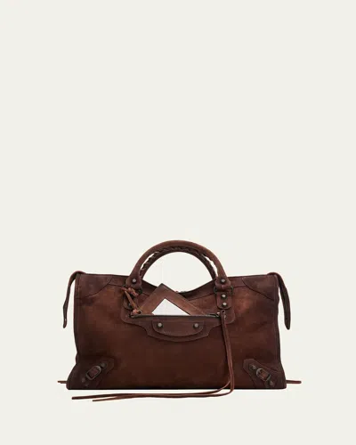 Balenciaga Le City Medium Leather Tote Bag In Light Brown