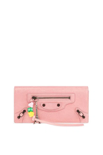 Balenciaga Le City Medium Long Wallet In Pink