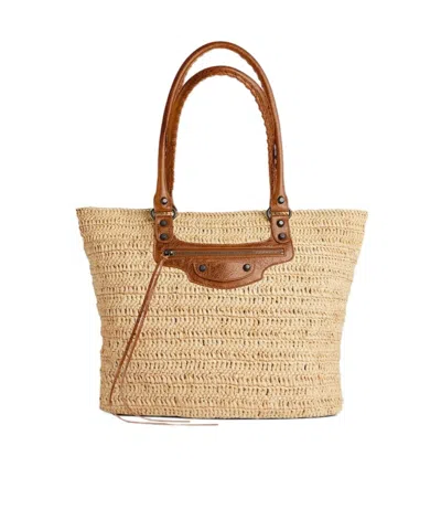 Balenciaga Women's Le City Medium Basket In Natural/camel In Brown