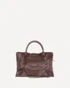 Balenciaga Womens Dark Burgundy Le City Medium Leather Top-handle Bag