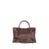Balenciaga Womens Dark Burgundy Le City Medium Leather Top-handle Bag