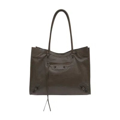 Balenciaga Le City Medium Shoulder Bag In Brown