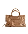 Balenciaga Women City Medium Leather Handbag In Brown
