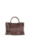 Balenciaga Womens Dark Burgundy Le City Medium Leather Top-handle Bag In Dark Burgundy