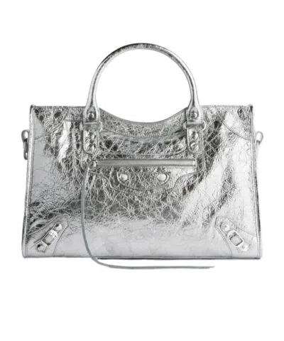 Balenciaga Le City Medium Shoulder Bag In Gray