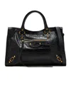 Balenciaga Medium Le City Crocodile-embossed Top-handle Tote Bag In Black