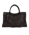 Balenciaga Le City Stud-embellished Leather Tote Bag In Black