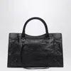 Balenciaga Women Le City Medium Leather Shoulder Bag In Black