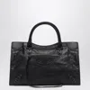 Balenciaga Women Le City Medium Leather Shoulder Bag In Black