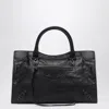 Balenciaga Women Le City Medium Leather Shoulder Bag In Black