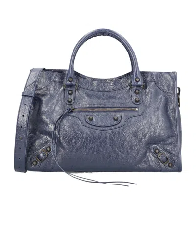 Balenciaga Le City Medium Tote Bag In Gray